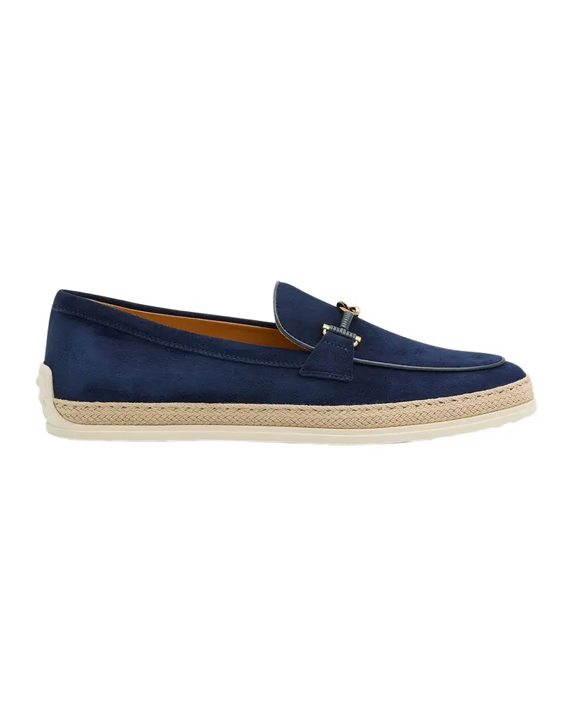 Tod 's Suede T-Ring Espadrille Loafers