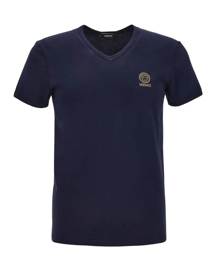 Versace Men 's Logo V-Neck T-Shirt