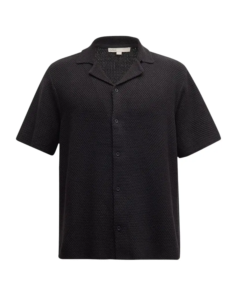 Onia Men 's Cotton Textured Camp Shirt - Women's Clothing