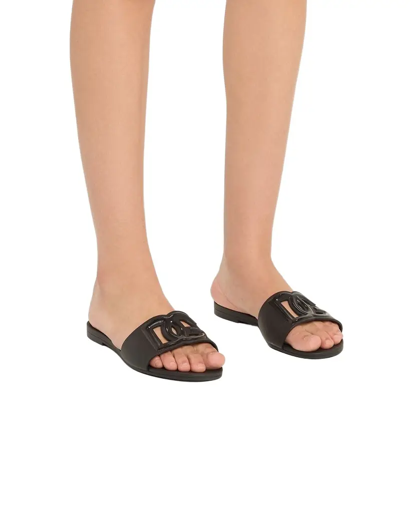 Dolce & Gabbana Cut-Out DG Rubber Sandals