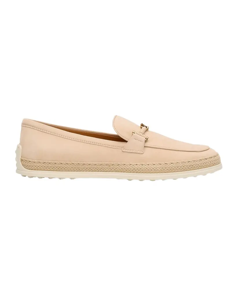 Tod 's Gomma Suede T-Ring Espadrille Driver Loafers