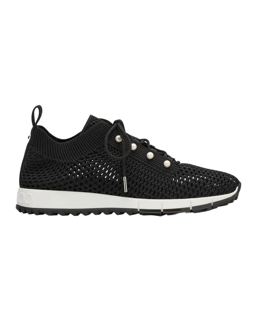 Jimmy Choo Veles Knit Pearly Lace-Up Sneakers
