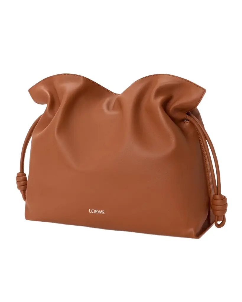 Loewe Flamenco Large Clutch Bag in Napa Leather with Golden Foil Anagram