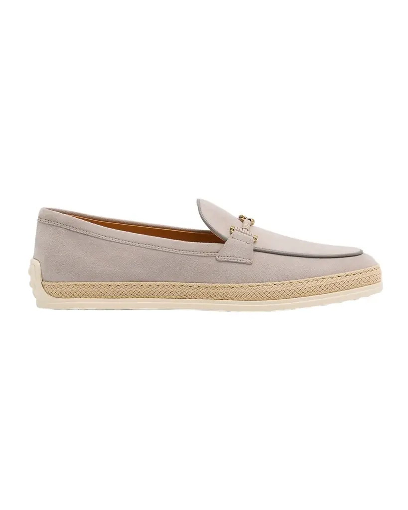 Tod 's Gomma Suede T-Ring Espadrille Driver Loafers