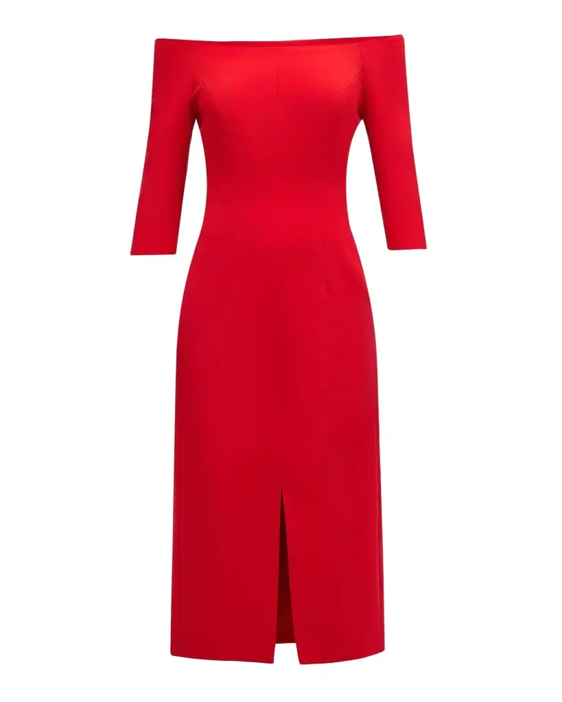 Carolina Herrera Off-Shoulder Midi Dress