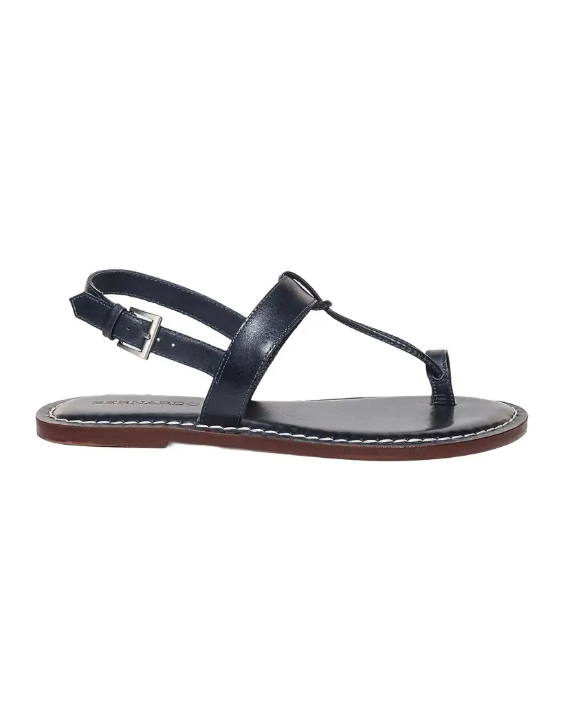 Bernardo Calfskin T-Strap Slingback Sandals