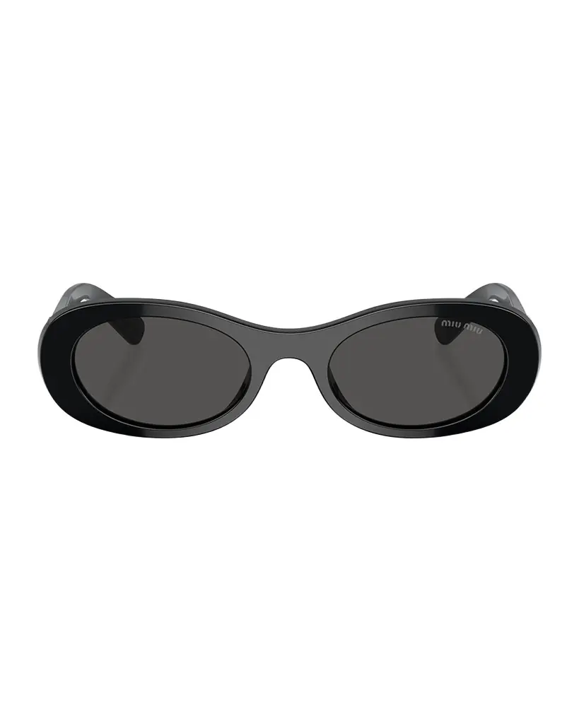 Miu Miu Logo Acetate Oval Sunglasses