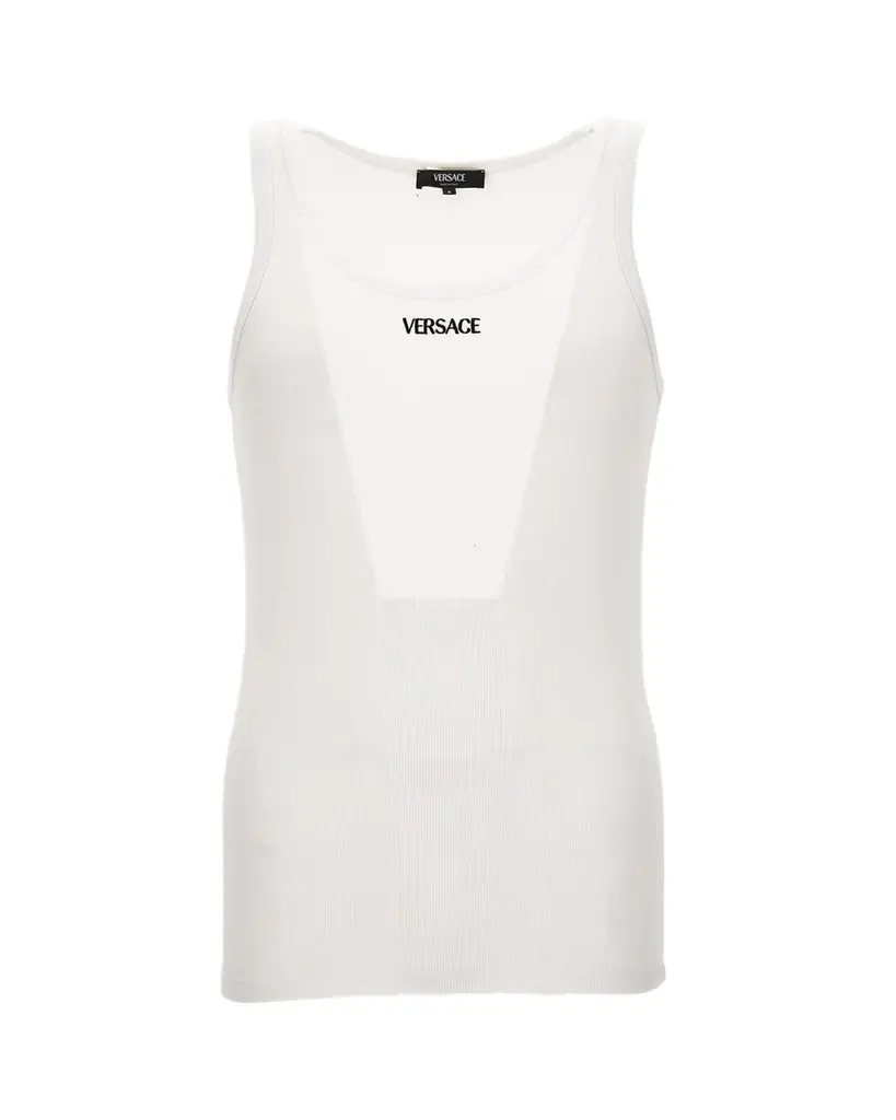 Versace Men 's Embroidered Logo Tank Top
