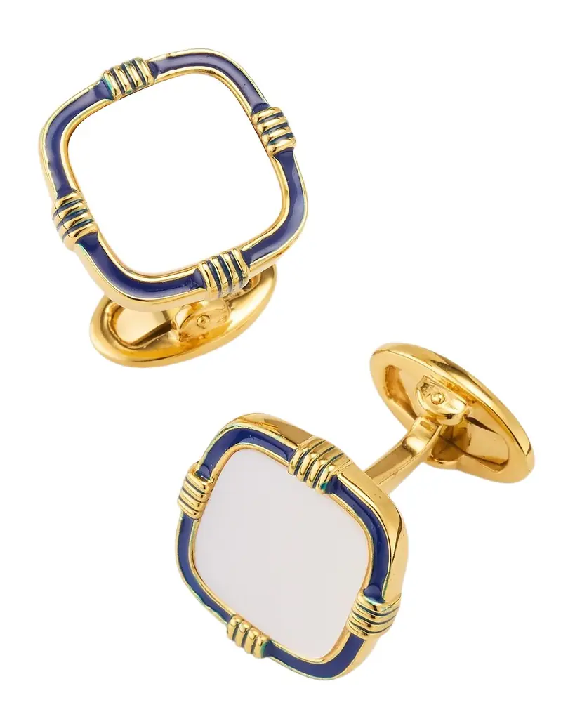 Jan Leslie Men 's 18K Gold Vermeil Square Mother-Of-Pearl Cufflinks