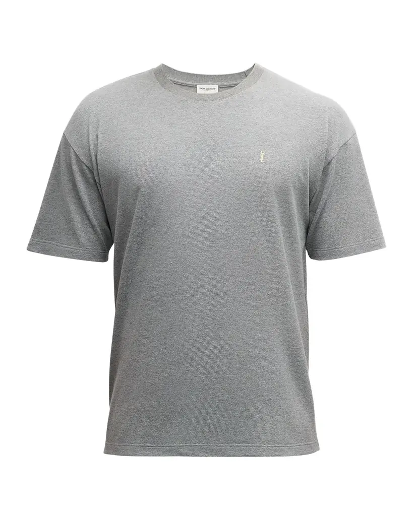 Saint Laurent Men 's YSL Pique T-Shirt