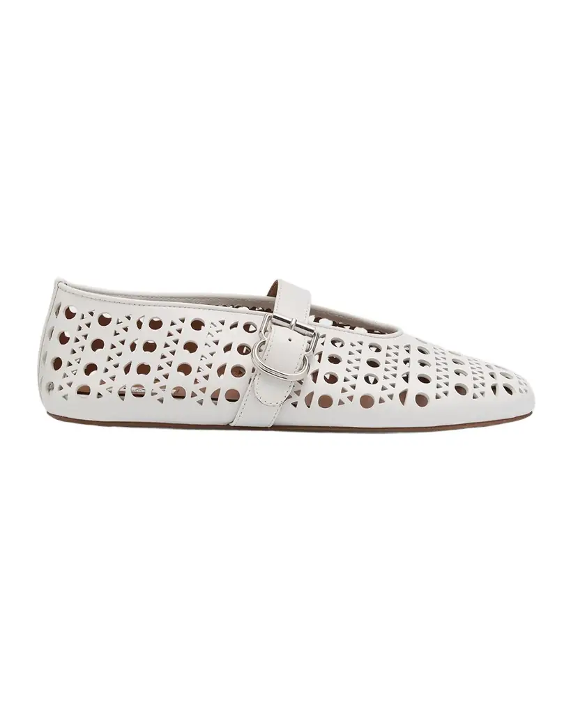 ALAIA Vienne Cutout Mary Jane Ballerina Flats - Women's Shoes