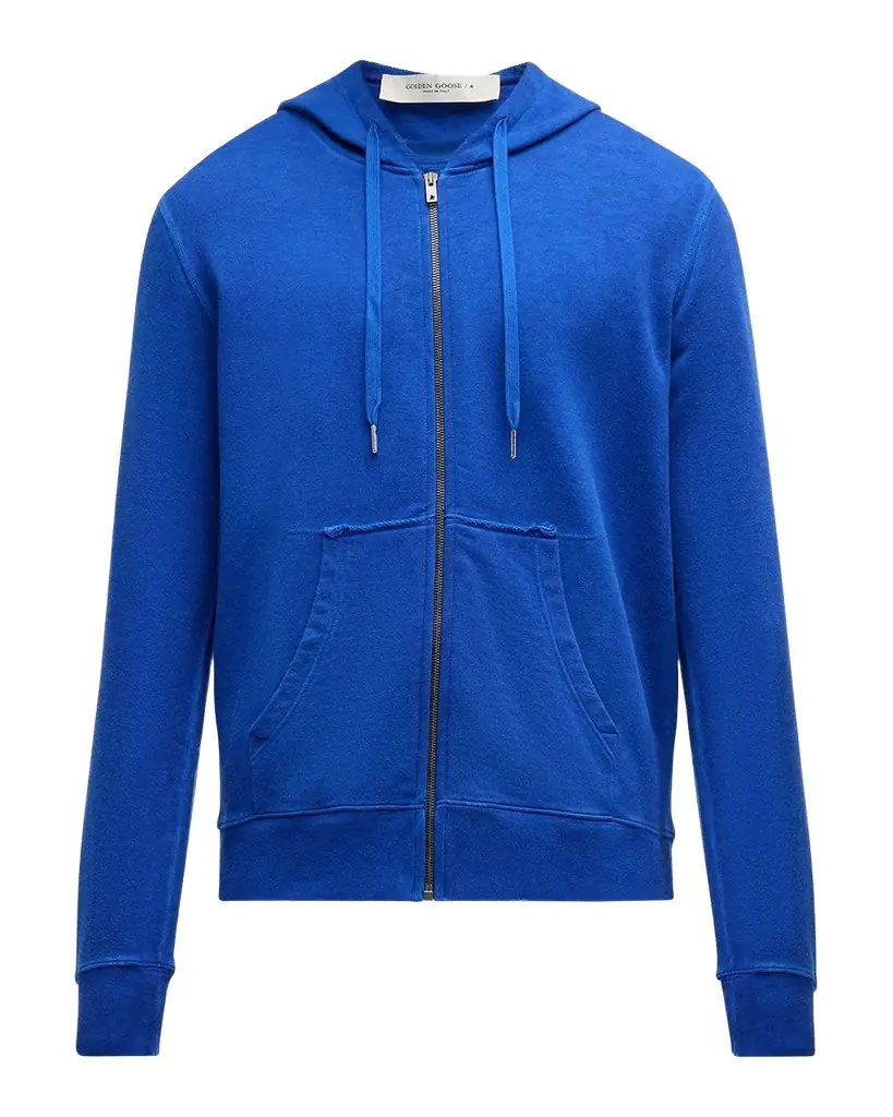 Golden Goose Men 's Journey Logo Zip Hoodie