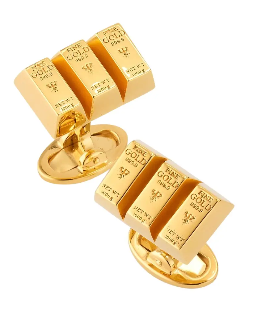 Jan Leslie Men 's 18K Gold Vermeil Bullion Bar Cufflinks