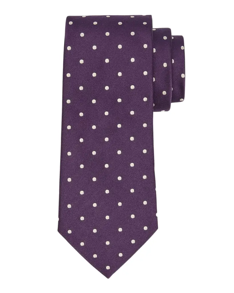 Ralph Lauren Purple Label Polka-Dot Silk Satin Tie