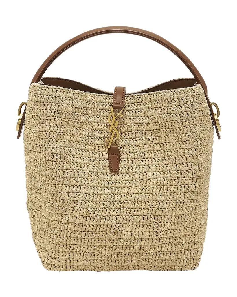 Saint Laurent Le 37 Raffia Bucket Bag