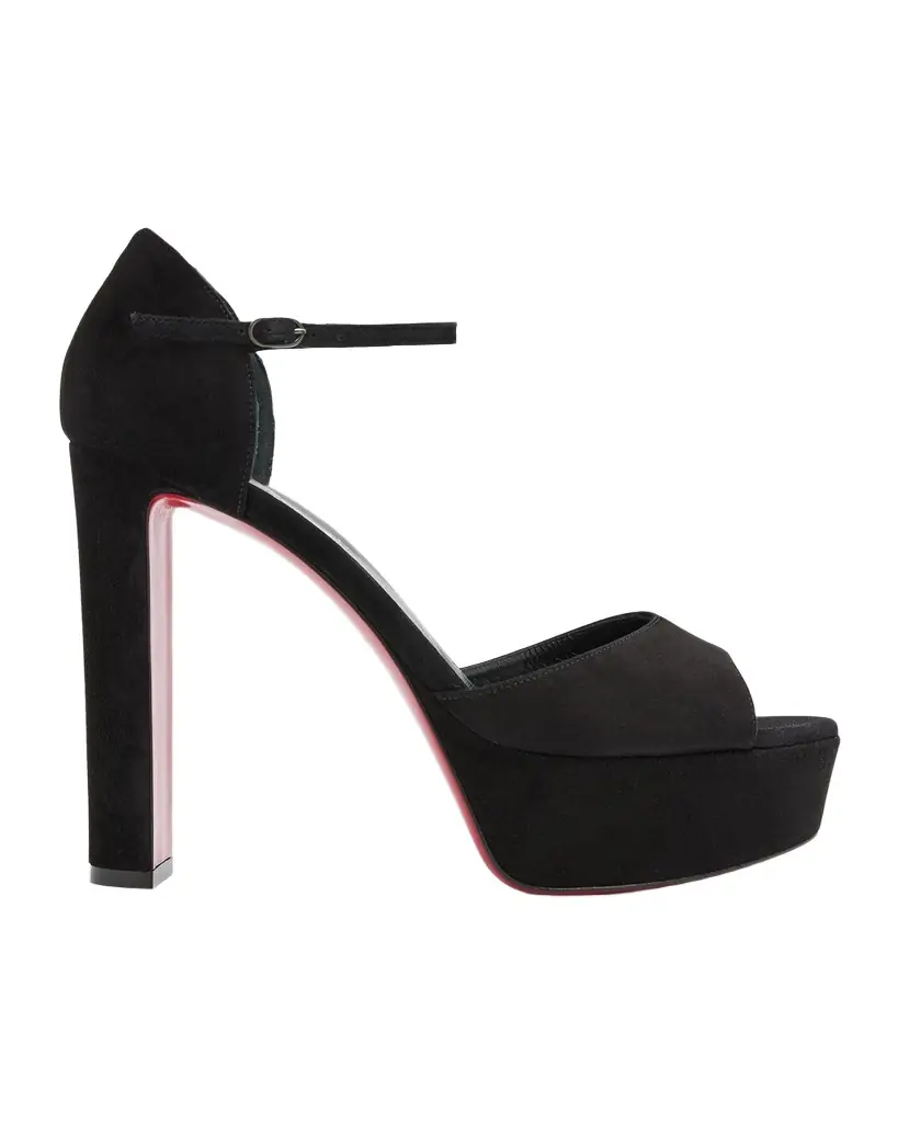 Christian Louboutin 130mm Sandaloo Suede Platform Sandals