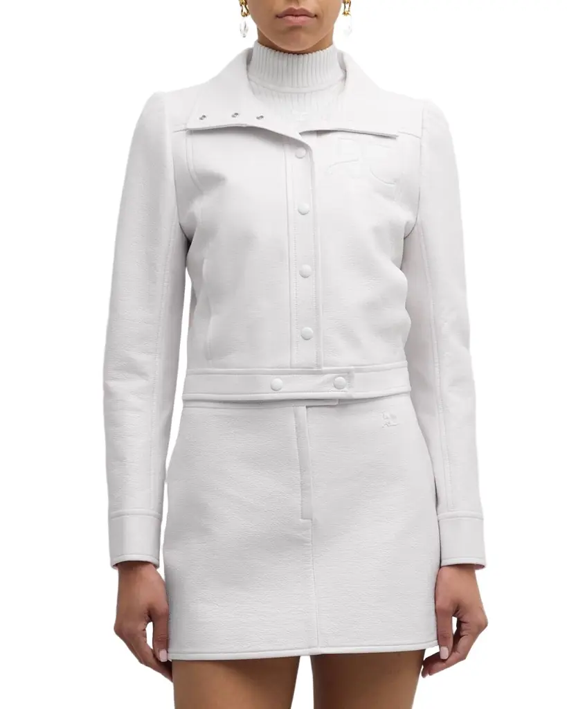 Courreges Textured Vinyl Crop Jacket