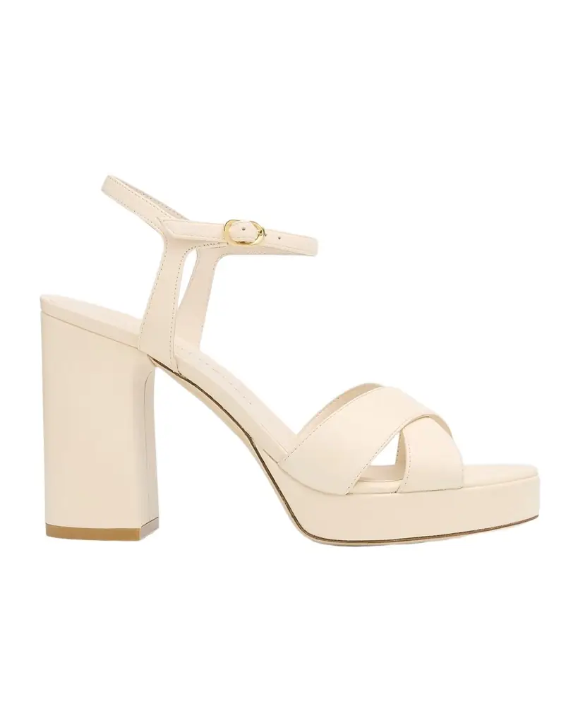 Stuart Weitzman Dayna Leather Crisscross Platform Sandals