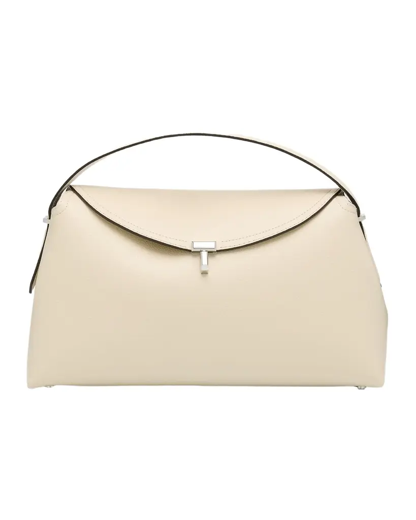 Toteme T-Lock Top Handle Bag in Pebble Grain Leather