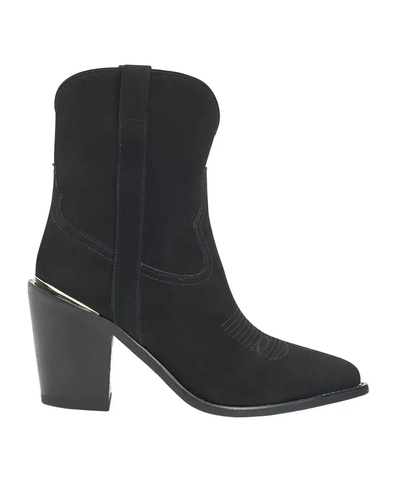 Partlow Leigh Anne Suede Western Ankle Booties
