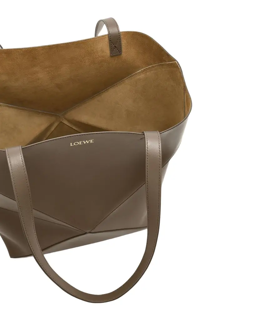 Loewe Puzzle Fold Large Tote Bag in Shiny Leather