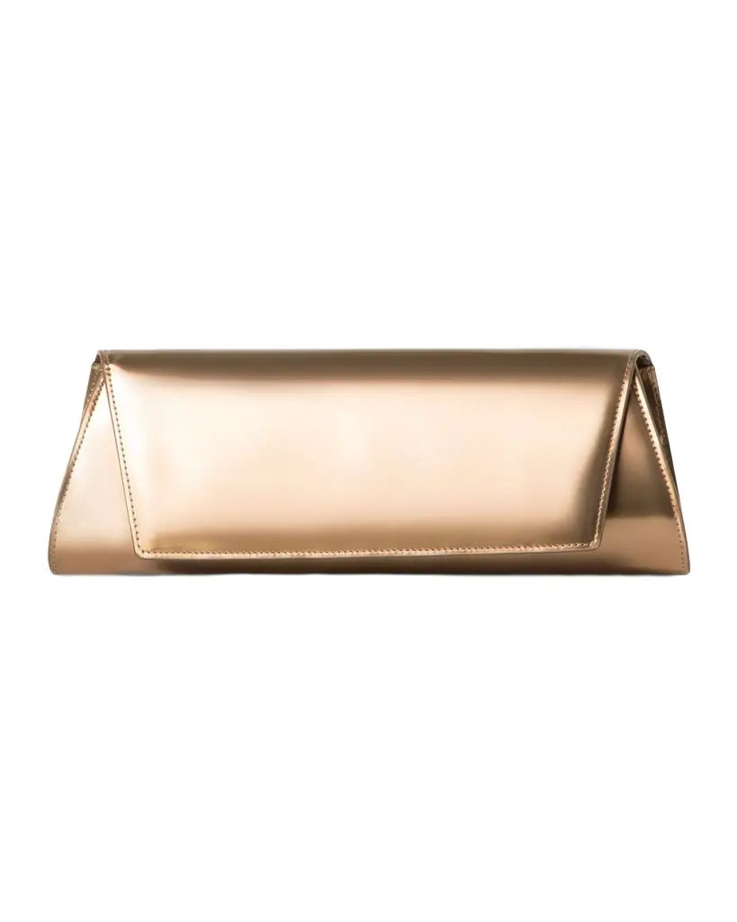 Akris Anouk Small Metallic Leather Clutch Bag