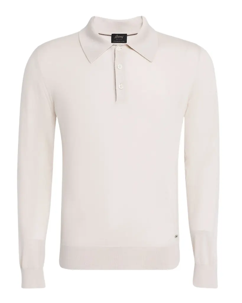 Brioni Men 's Cashmere-Silk Polo Sweater