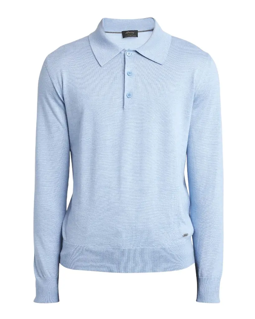 Brioni Men 's Cashmere-Silk Polo Sweater