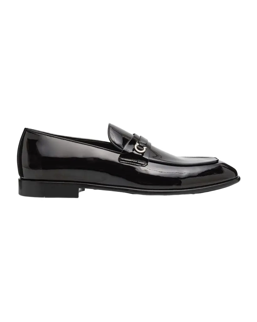 Ferragamo Men 's Desio Patent Leather Penny Loafers