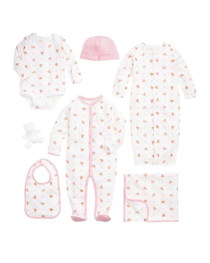 Polo Ralph Lauren Kid 's 7-Piece Gift Box Set, Size Newborn-9M