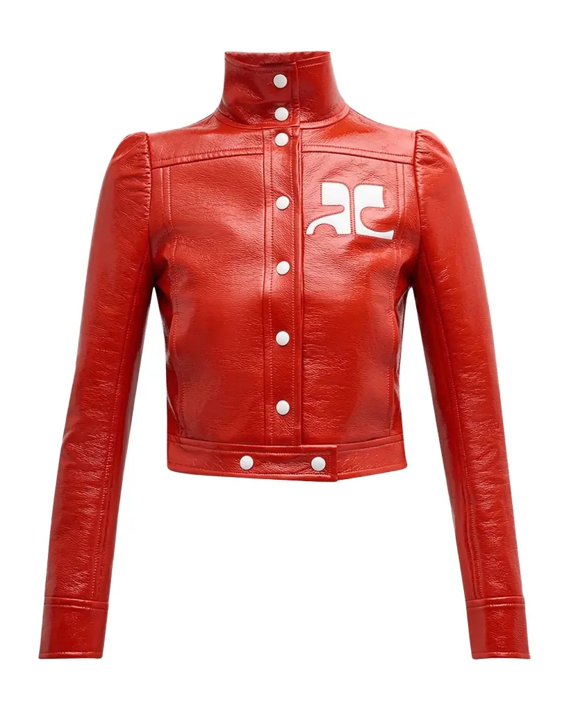 Courreges Textured Vinyl Crop Jacket