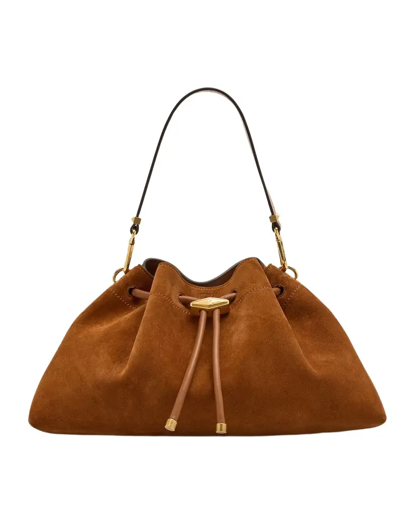 Jimmy Choo The Cinch Suede Shoulder Bag