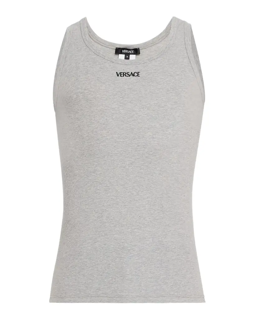 Versace Men 's Embroidered Logo Tank Top