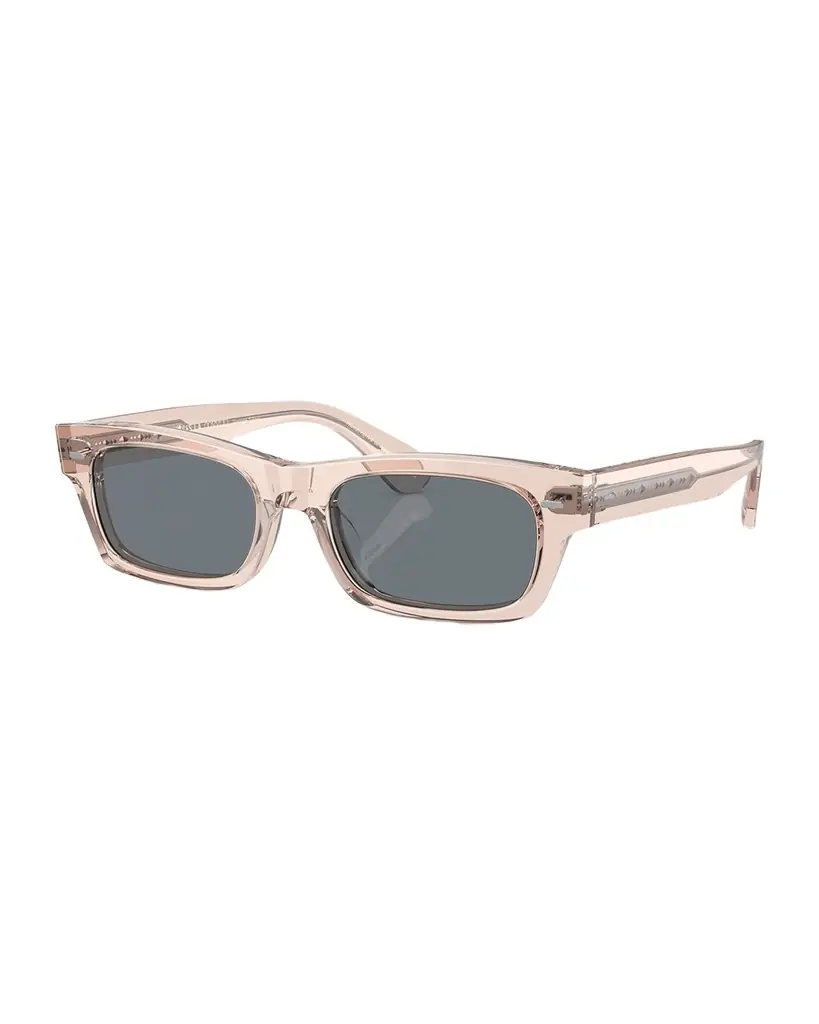 Oliver Peoples Semi-Transparent Acetate & Crystal Rectangle Sunglasses