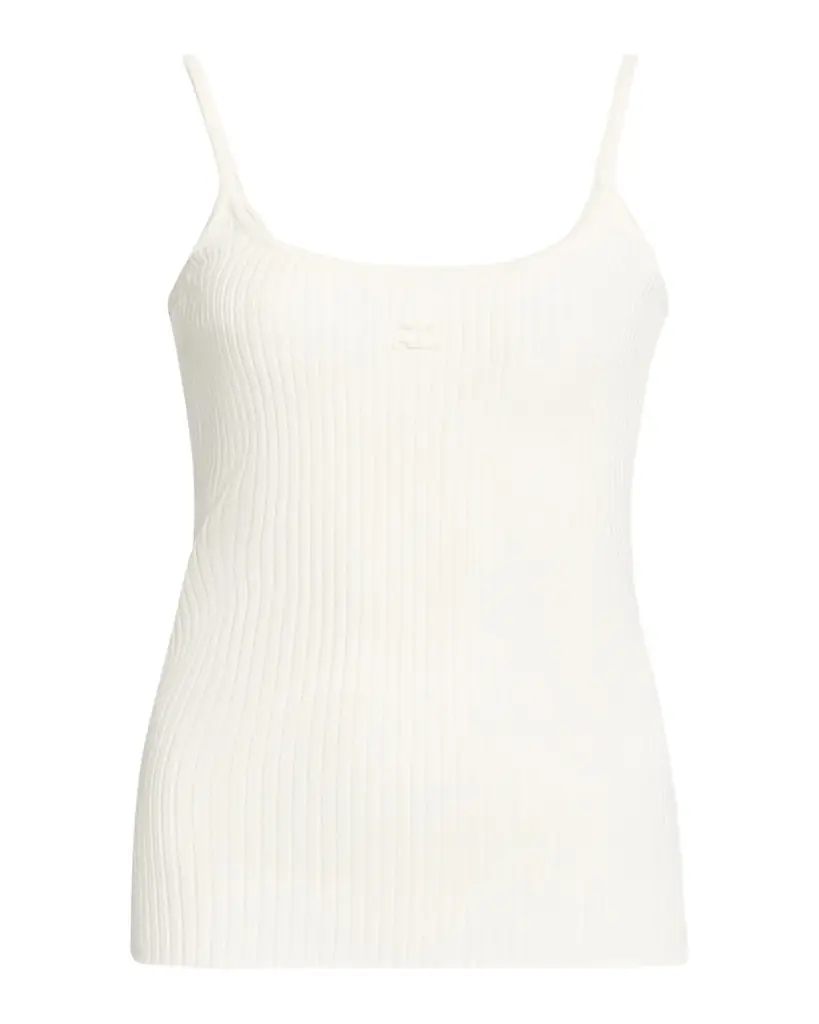 Courreges Logo Ribbed Knit Tank Top
