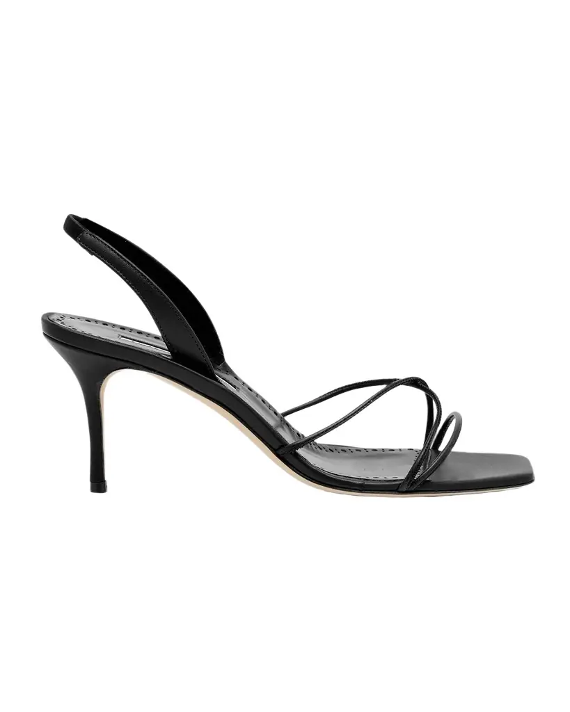 Manolo Blahnik Leather Strappy Slingback Sandals