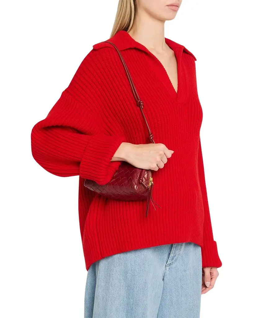 Bottega Veneta Zip Leather Pouch Shoulder Bag