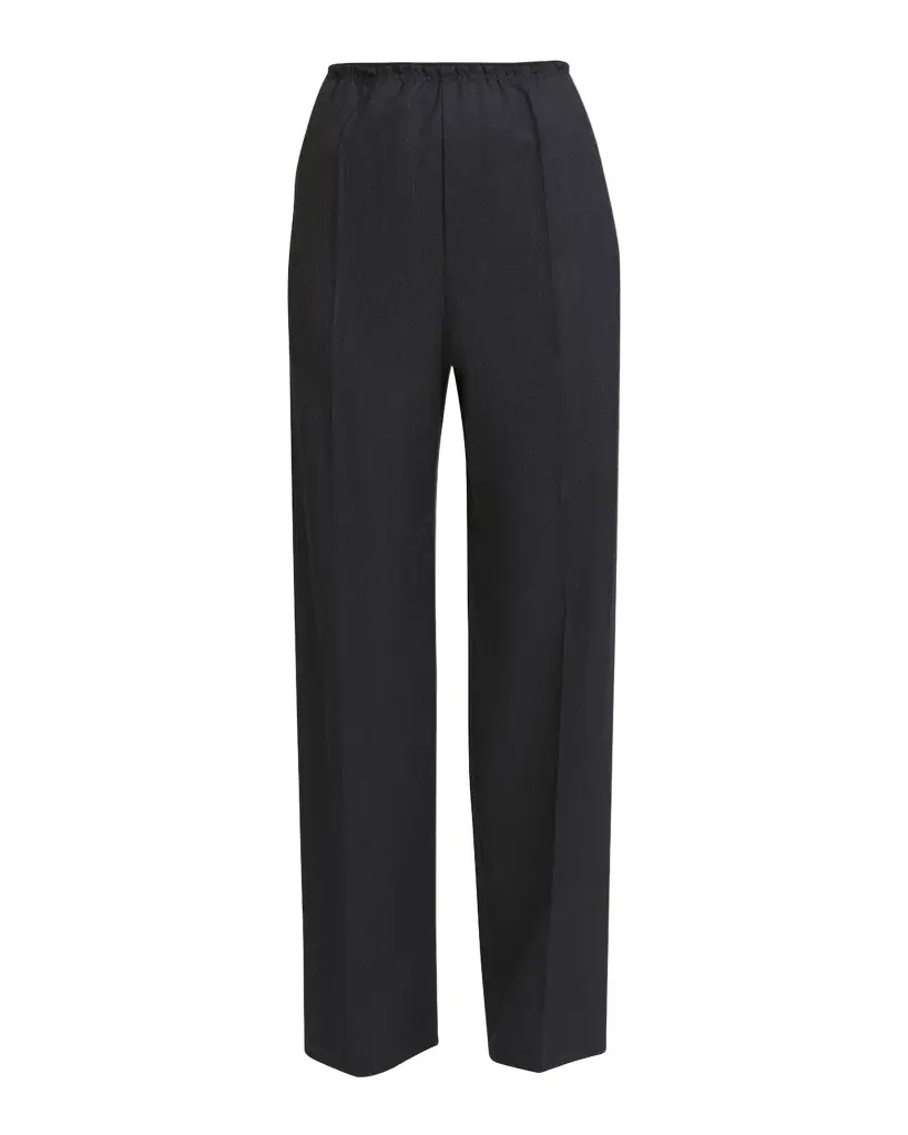 Bottega Veneta Subtle Striped Straight-Leg Wool Trousers