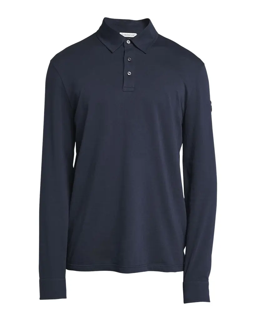 Moncler Men 's Cashmere Long-Sleeve Polo Shirt