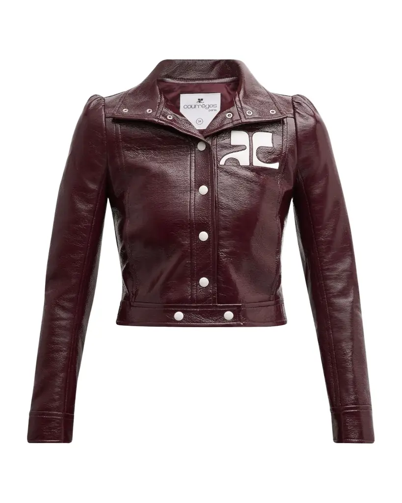 Courreges Textured Vinyl Crop Jacket