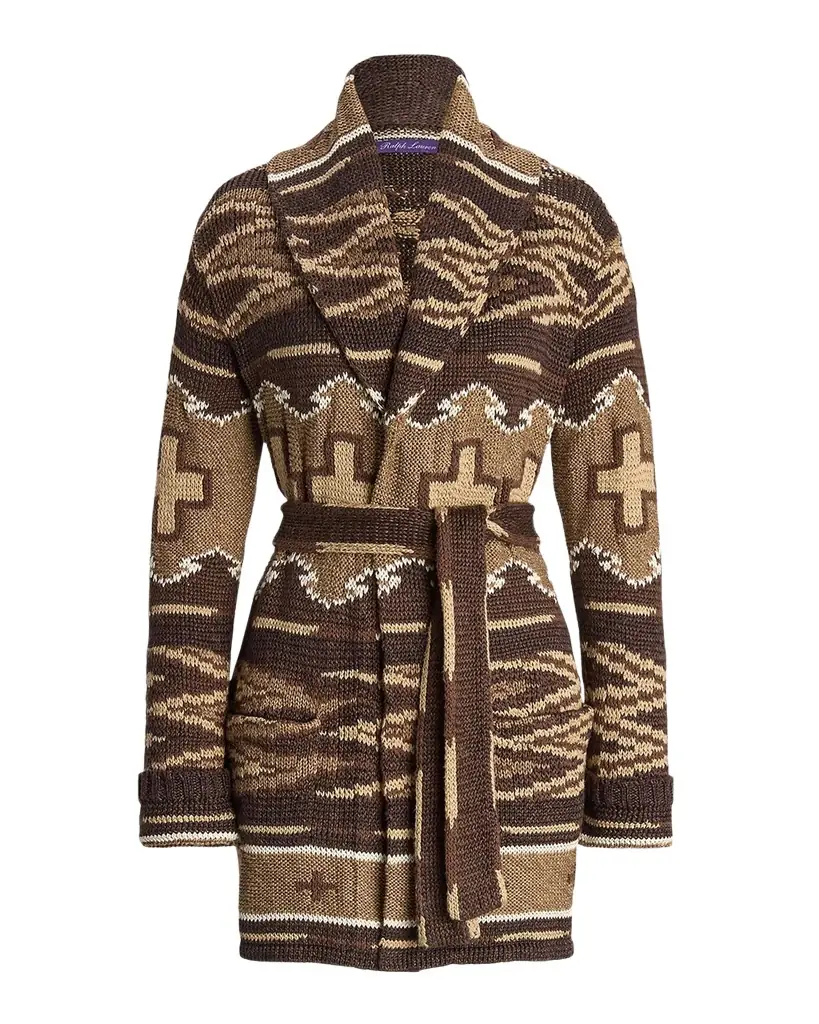 Ralph Lauren Collection Silk-Linen Shawl-Collar Cardigan