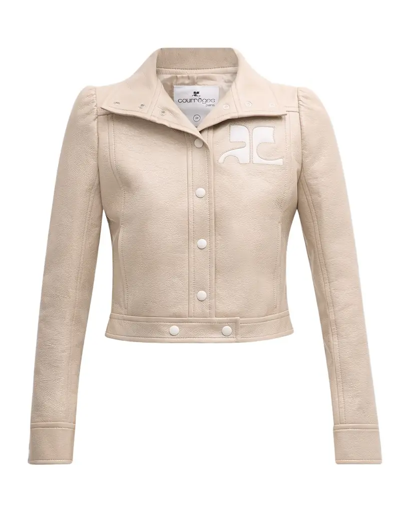 Courreges Textured Vinyl Crop Jacket