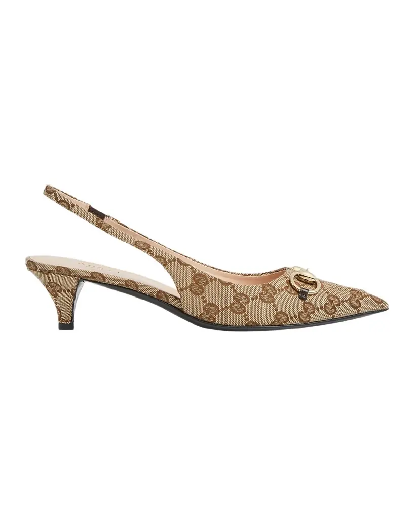 Erin GG Canvas Bit Slingback Pumps