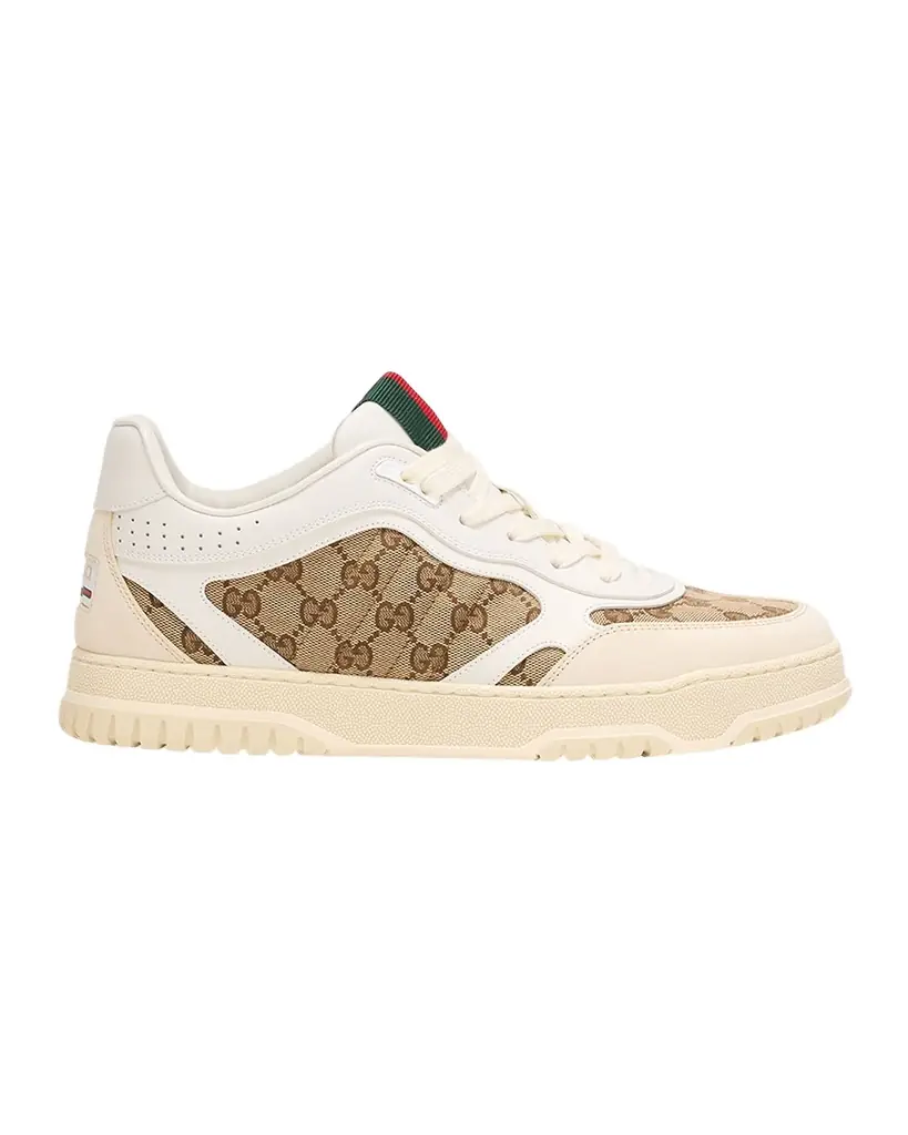 Gucci Men 's Re-Web GG Supreme Canvas and Leather Sneakers