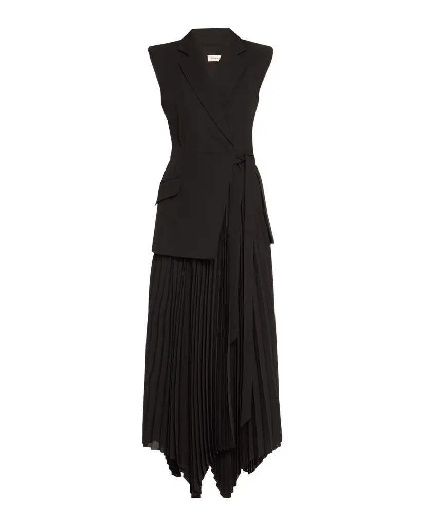 SIMKHAI Helena Combo Blazer Sleeveless Midi Dress