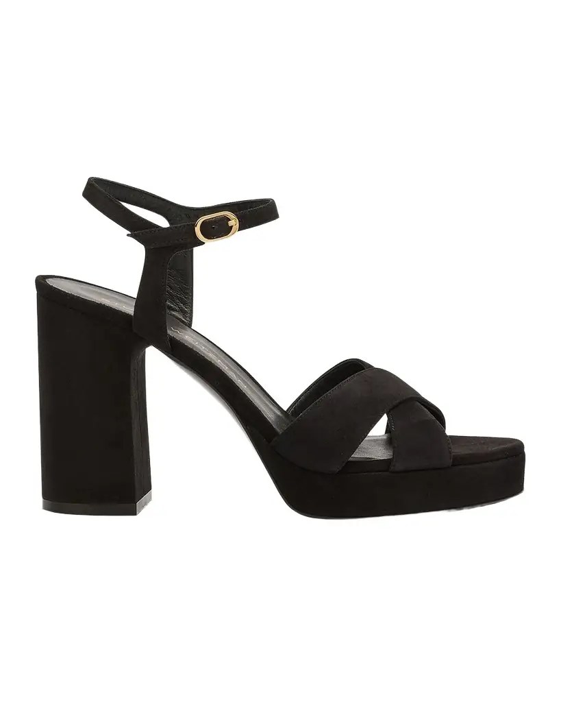 Stuart Weitzman Dayna Suede Crisscross Platform Sandals