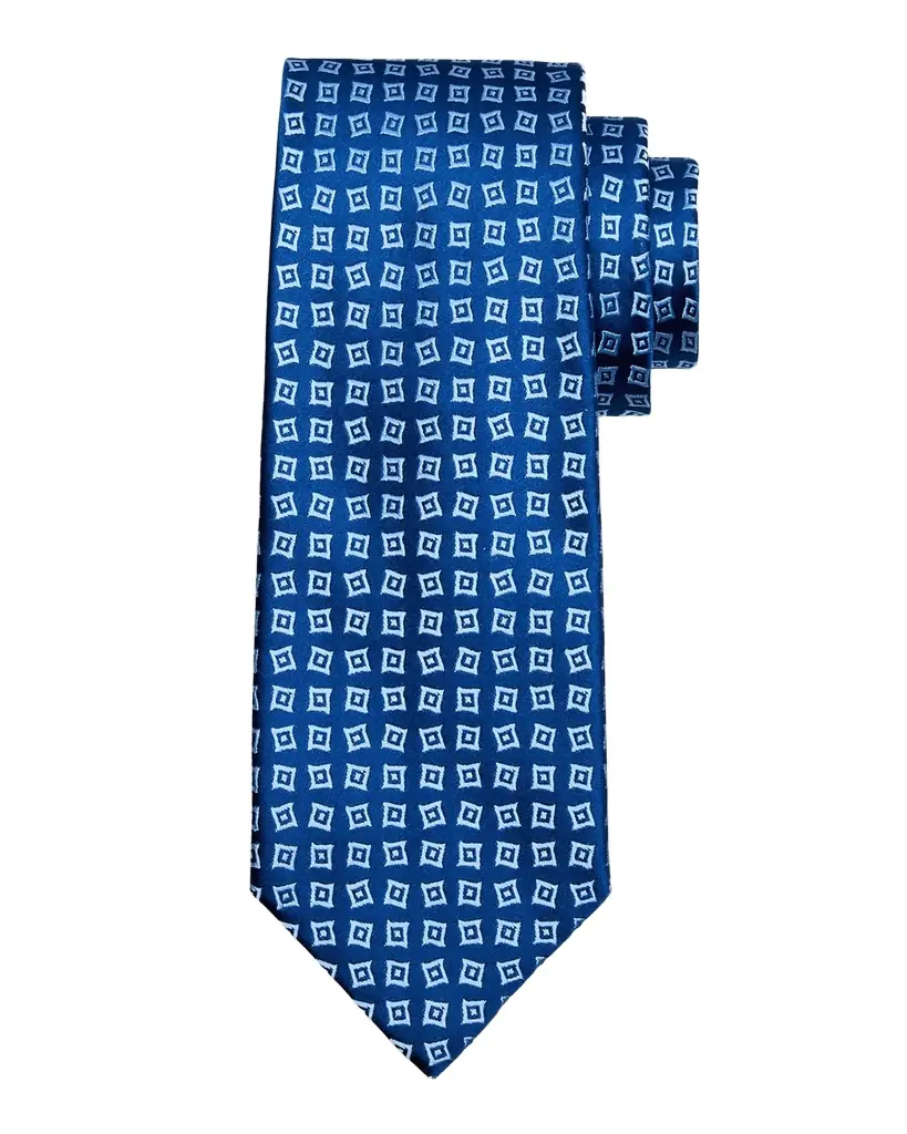 Charvet Men 's Geometric Square Silk Tie