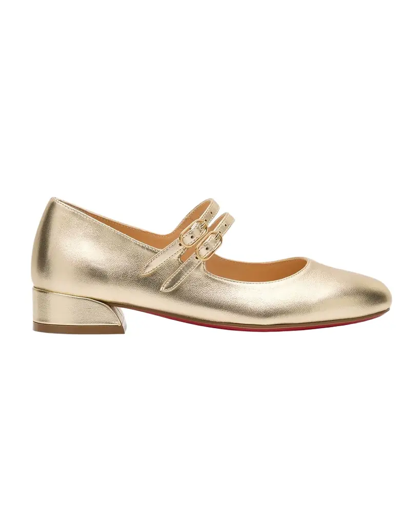 Christian Louboutin Girl 's Jane Patent Leather Ballerina Shoes, Toddlers/Kid