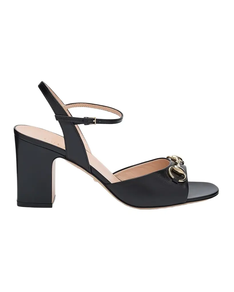 Gucci Lady Horsebit Leather Sandals