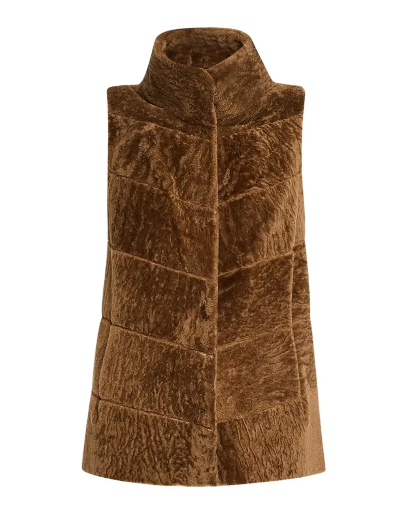 Gorski Reversible Textured Lamb Shearling Vest